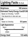S8035 Lighting Facts Label