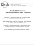 Product Maintenance Care Instructions
