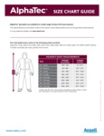 AlphaTec Size Chart - NA AlphaTec Size Chart - NA