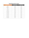Cordova Renegade Size Chart