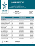 Steeped Coffee Kosher Certificate