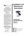 T&S ATMOSPHERIC VACUUM BREAKERS Instructions T&S ATMOSPHERIC VACUUM BREAKERS Instructions