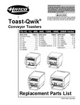 Hatco Toast-Qwik Replacement Parts List