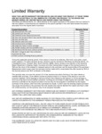 Regency LTD Warranty Regency LTD Warranty