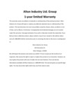 1 year Alton warranty