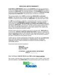 KleanAir Warranty