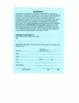 BLUE WARRANTY CARD - 2019 BLUE WARRANTY CARD - 2019