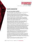 Chapin Warranties