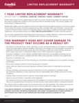 Estalla Caffe Limited Replacement Warranty 236 Series