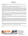 Doyon/NU-VU limited warranty