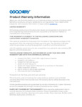 Goodway Technologies Product Warranty Information Goodway Technologies Product Warranty Information