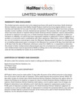Halifax Hoods Warranty Halifax Hoods Warranty