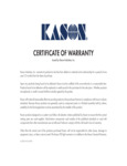 Kason General Warranty