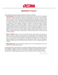 Optima Scale Warranty