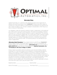 Optimal Automatics Warranty
