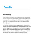 Powr-Flite Product Warranty