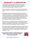 Texican Specialty Products Warranty