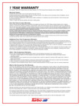 TurboAir 1-Year Warranty