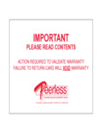 Warranty Packet Peerless Ovens