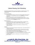 Whitney Brothers Cabinet care and cleaning