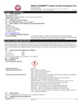 Arm & Hammer Free & Clear Liquid Laundry Detergent SDS Sheet