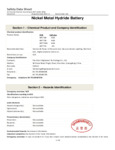 Nickel Metal Hydride Battery- SDS LXT600