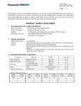 Panasonic Product SDS