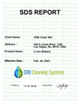 SDS Report CRB Clean INC Li-ion Battery