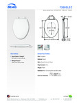 SEAT TOILET ELONGATED PLASTIC WHITE SLOW CLOSE spec sheet