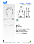 SEAT TOILET ELONGATED PLASTIC WHITE spec sheet