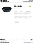 American Metalcraft AB169BK Specsheet