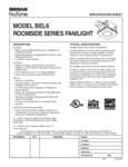 Broan BEL6 Spec Sheet Broan BEL6 Spec Sheet