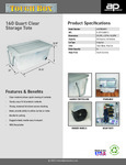 160Qt Clear Storage Tote_Spec Sheet