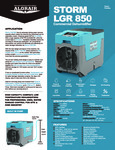 STORM 850 DEHUMIDIFIER spec sheet STORM 850 DEHUMIDIFIER spec sheet