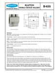 Bobrick B-635 Spec Sheet Bobrick B-635 Spec Sheet