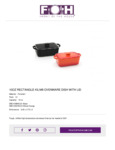 Front of The House DBO135BKC23 Kiln? 10 oz. Black Rectangle Porcelain Ovenware Dish with Lid - 12/Case