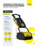 Tornado TS050-W09-U Vortex 9" Corded Walk Behind Cylindrical Floor Scrubber Spec Sheet Tornado TS050-W09-U Vortex 9" Corded Walk Behind Cylindrical Floor Scrubber Spec Sheet