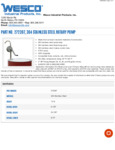 Wesco Stainless Steel Rotary Pump Specsheet Wesco Stainless Steel Rotary Pump Specsheet