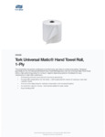Tork Universal Matic® White 1-Ply Paper Towel Roll, 700 Feet / Roll