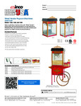 Benchmark USA  Popcorn Machine Specsheet