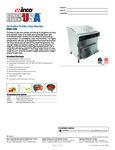 Benchmark USA Tortilla Chip Warmer Specsheet