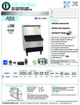 Hoshizaki KM-231BAJ Spec Sheet