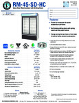 Hoshizaki RM-45-SD-HC Spec Sheet