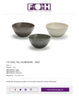 Front of The House DBO154DGP21 Kiln? 42 oz. Sage Oval Tall Porcelain Bowl - 4/Case