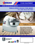 Single Fork Mixer Spec Sheet