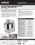 Spiral Mixer Spec Sheet