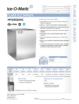 Ice-O-Matic Flake Ice Maker Specsheet Ice-O-Matic Flake Ice Maker Specsheet