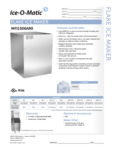 Ice-O-Matic Flake Ice Maker Specsheet Ice-O-Matic Flake Ice Maker Specsheet