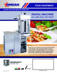 Sheet Roller for Ravioli Machine specsheet
