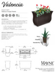 VALENCIA 36IN X 16IN RECTANGLE PLANTER specsheet